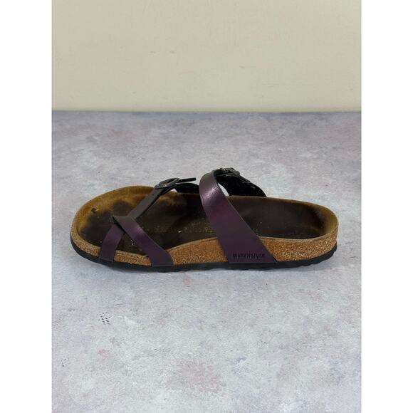 Birkenstock Women's Mayari US 8 EU 39 Birko-Flor Purple Metallic Strappy Sandals - Picture 10 of 14